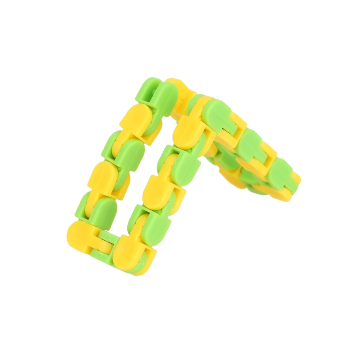 Jucărie Senzorială Antistres Flippy - Puzzle de Îmbinat Tip Șarpe, 24 Piese, +3 Ani, Galben/Verde [1]