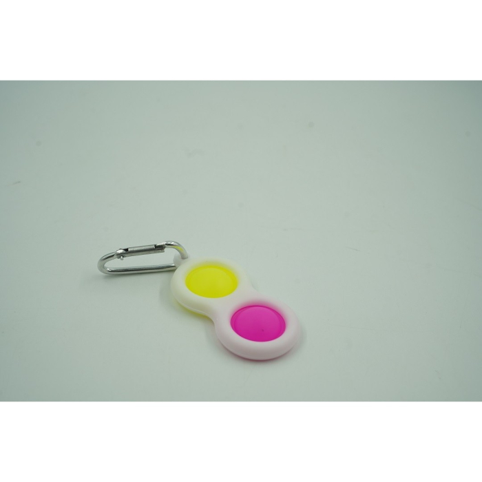 Jucarie Senzoriala Antistres, Simple Dimple, Breloc 2 Bulinute, Alb [3]