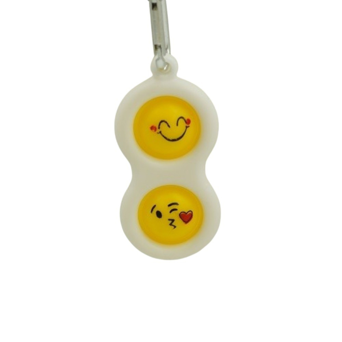 Jucarie Senzoriala Antistres, Simple Dimple, Breloc 2 Bulinute, Alb, model 2 [4]