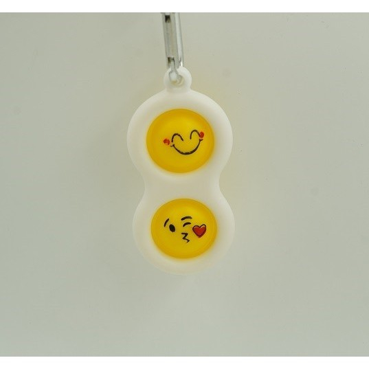 Jucarie Senzoriala Antistres, Simple Dimple, Breloc 2 Bulinute, Alb, model 2 [5]