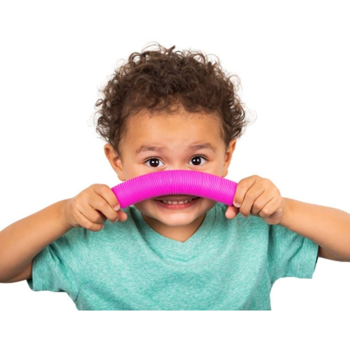 Jucarie Senzoriala Flippy - Fidget Pop Tubes, Antistres, Super Elastic, Roz [4]