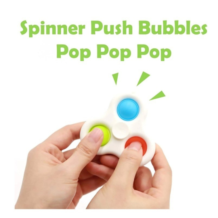 Jucarie senzoriala spinner Flippy- Fidget Toy, Simple Dimple, 7 cm, Alb/Multicolor [5]