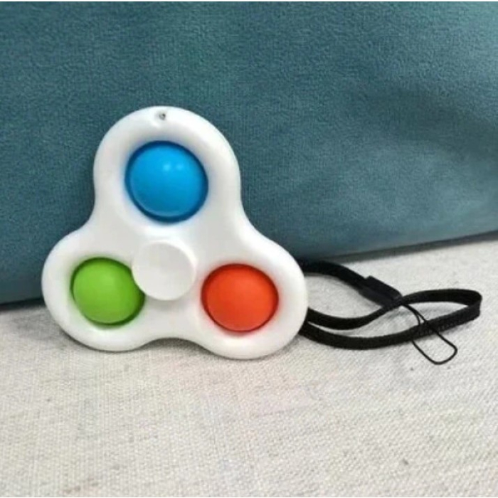 Jucarie senzoriala spinner Flippy- Fidget Toy, Simple Dimple, 7 cm, Alb/Multicolor [4]