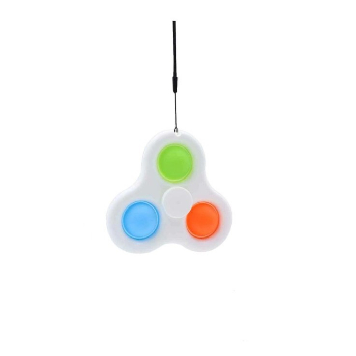 Jucarie senzoriala spinner Flippy- Fidget Toy, Simple Dimple, 7 cm, Alb/Multicolor [6]