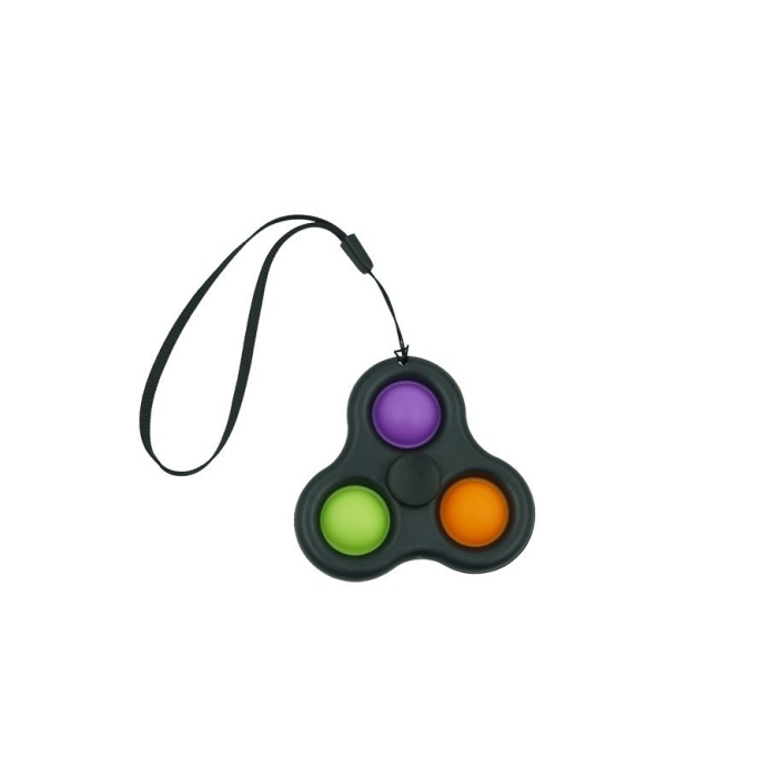 Jucarie senzoriala spinner Flippy- Fidget Toy, Simple Dimple, 7 cm, Negru/Multicolor [1]