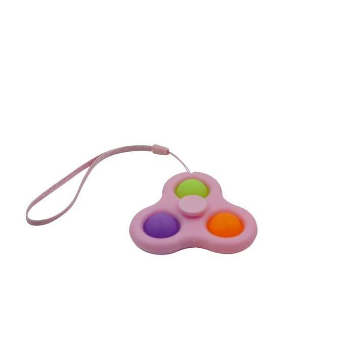 Jucarie senzoriala spinner Flippy- Fidget Toy, Simple Dimple, 7 cm, Roz/Multicolor [1]