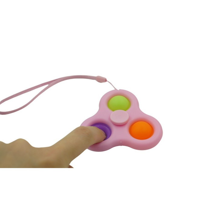 Jucarie senzoriala spinner Flippy- Fidget Toy, Simple Dimple, 7 cm, Roz/Multicolor [3]