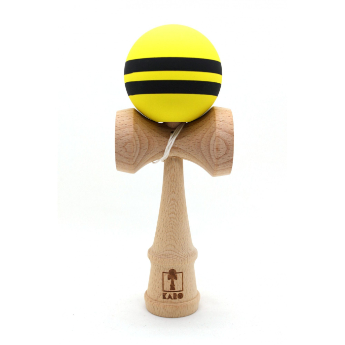 Kendama Karo Grip Rubber Stripe Lemn Fag Galben Negru [2]