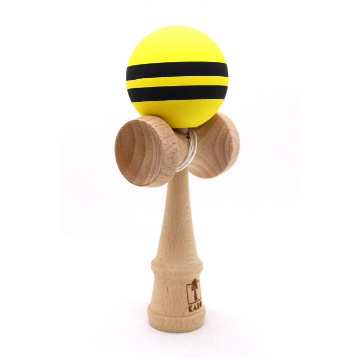 Kendama Karo Grip Rubber Stripe Lemn Fag Galben Negru [4]