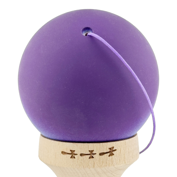 Kendama X Originala, Profesionala, Flippy, Big Cups V2, Rubber Grip cu Cupe Mari, Rulment Metalic cu Ata 55 cm, Violet/Albastru [8]