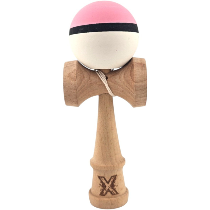 Kendama X Originala, Big Cups V2, Profesionala, Flippy, din Lemn, 18 cm, Super Sticky, Roz/Negru/Alb [1]