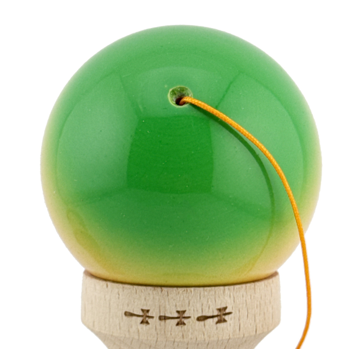 Kendama X Originala, Profesionala, Flippy, Big Cups V2, Super Sticky Cupe Mari, Rulment Metalic cu Ata 55 cm, Verde/Galben/Rosu [9]