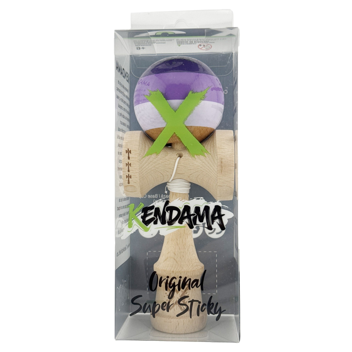 Kendama X Originala, Profesionala, Flippy, Big Cups V2, Super Sticky Legendary Cupe Mari, Rulment Metalic cu Ata 55 cm, Purpuriu/Mov/Lila [5]
