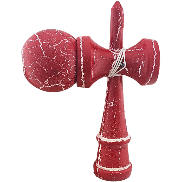 Kendama X Originala, Profesionala, Flippy, Cracked, din Lemn, 18 cm, Rosu/Alb [4]