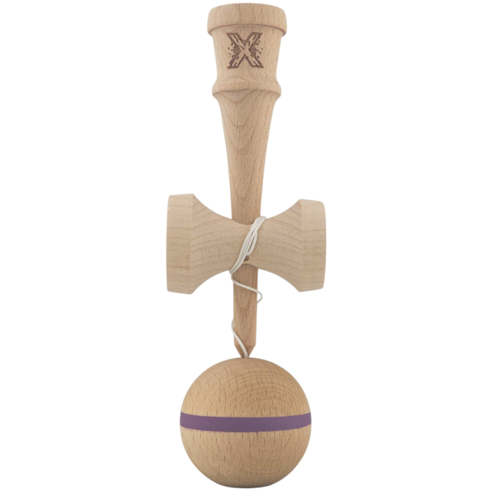 Kendama X Originală, Profesională, Flippy, din Lemn, 18 cm, Dunga Mov [4]