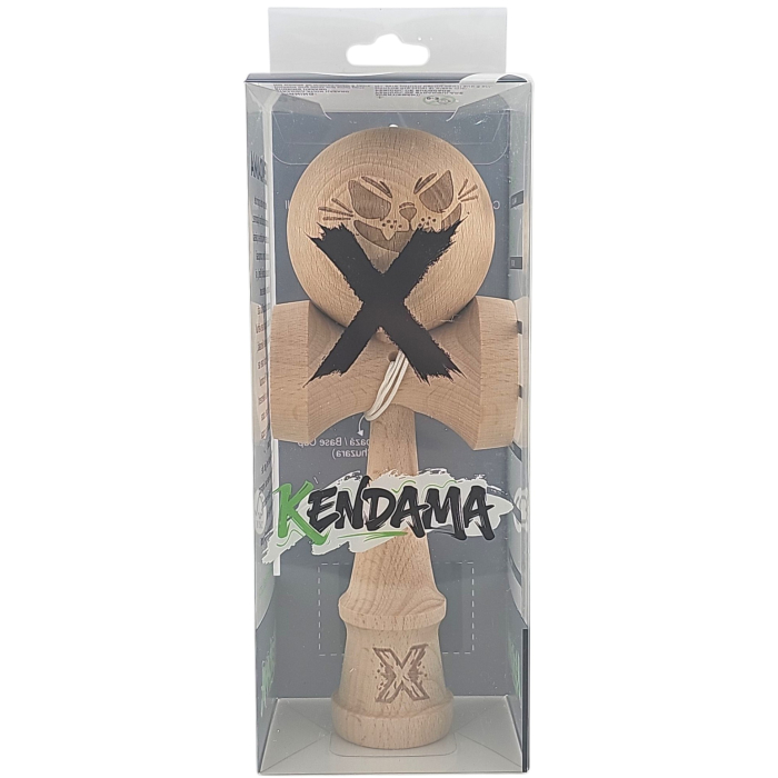 Kendama X Originala, Profesionala, Flippy, din Lemn, 18 cm, Special, Crazy Cat, Lemn [4]