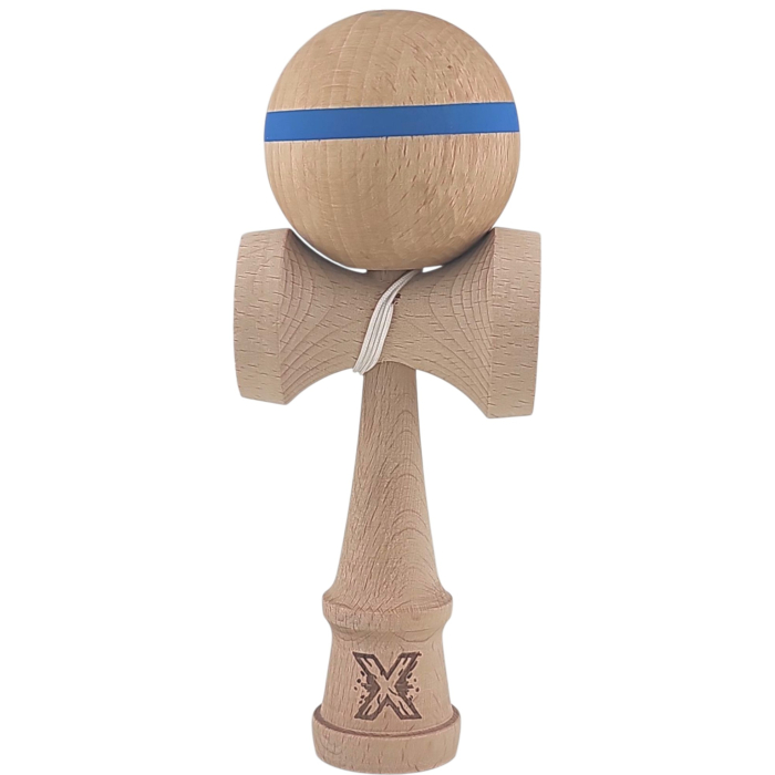 Kendama X Originala, Profesionala, Flippy, din Lemn, 18 cm, Special, Model cu Dunga, Albastru [1]