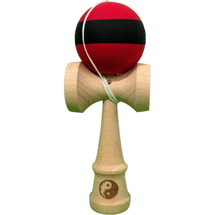 Jucarie Kendama X Originala, Profesionala, Flippy, din Lemn, Rubber Grip, 18 cm, Rosu/Negru [1]