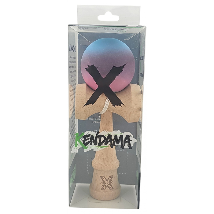 Kendama Profesionala, Flippy, din Lemn, 18 cm, Gradient Albastru deschis Mov Roz [3]