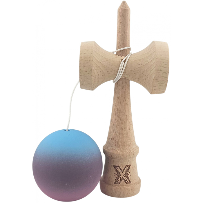 Kendama Profesionala, Flippy, din Lemn, 18 cm, Gradient Albastru deschis Mov Roz [2]