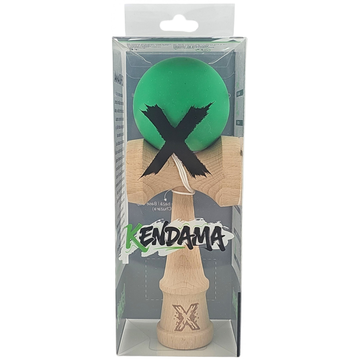 Kendama X Originala, Profesionala,  Flippy, din lemn, Rubber Grip, 18 cm, Verde [4]