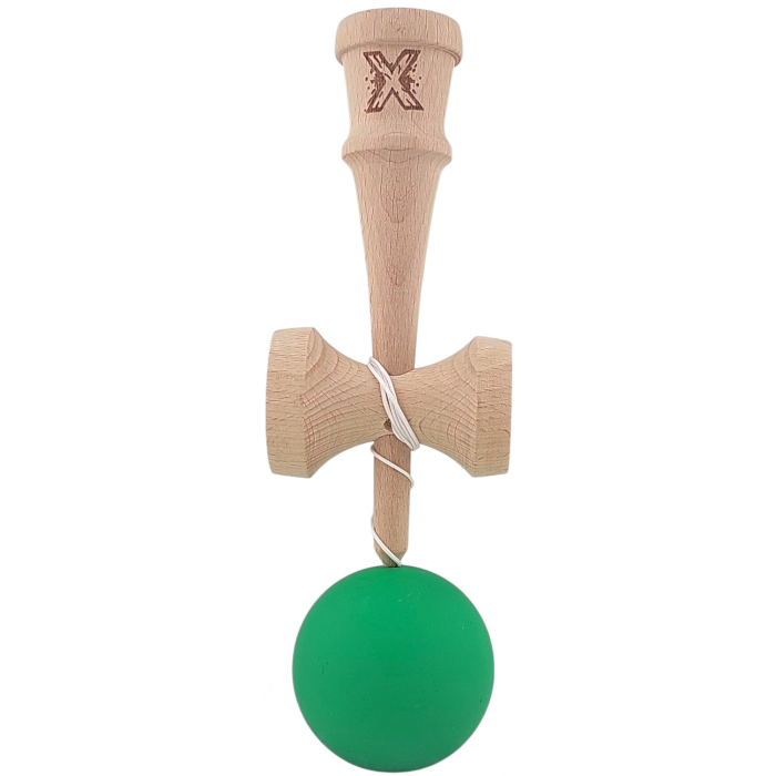 Kendama X Originala, Profesionala,  Flippy, din lemn, Rubber Grip, 18 cm, Verde [3]
