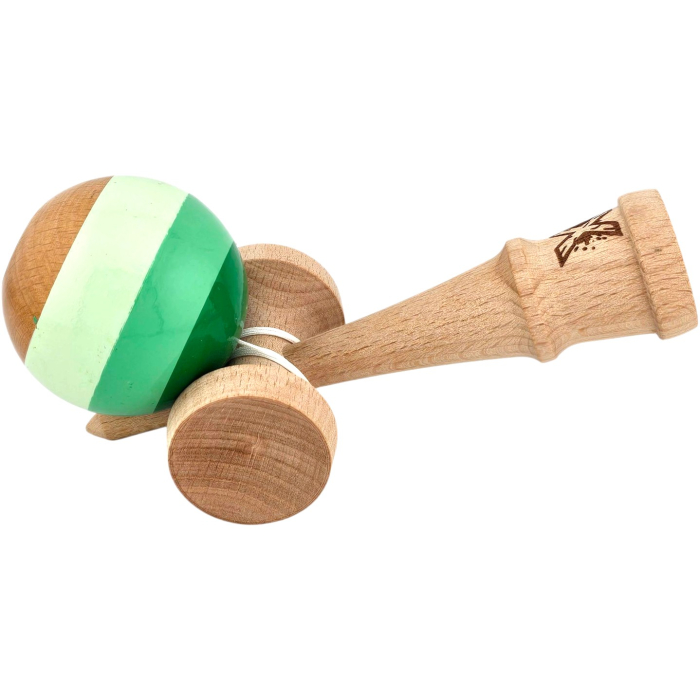 Kendama X Originala, Profesionala, Flippy, Super Sticky din Lemn, 18 cm, Verde Mix [5]