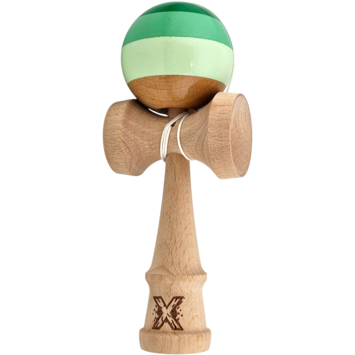 Kendama X Originala, Profesionala, Flippy, Super Sticky din Lemn, 18 cm, Verde Mix [3]
