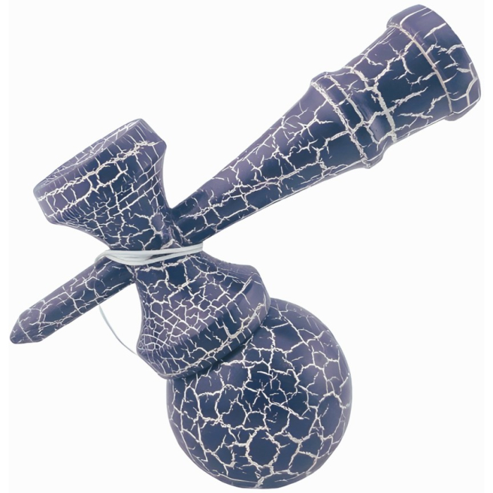 Kendama X Originala, Profesionala, Flippy, Kendama Cracked, din Lemn – 18 cm, Crack Albastru inchis/Gri [2]