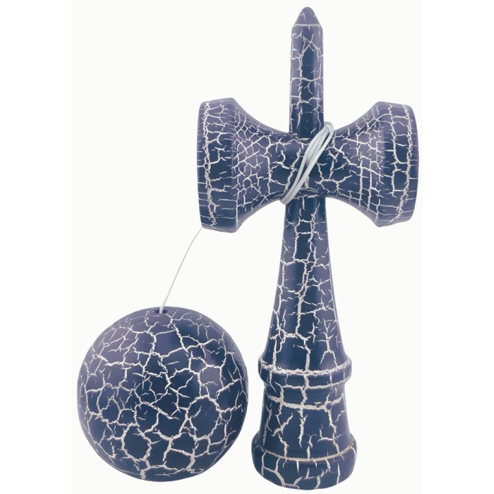 Kendama X Originala, Profesionala, Flippy, Kendama Cracked, din Lemn – 18 cm, Crack Albastru inchis/Gri [3]