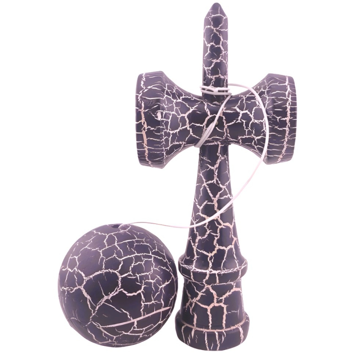 Kendama X Originala, Profesionala, Flippy, Kendama Cracked, din Lemn – 18 cm, Crack Mov/Alb [4]