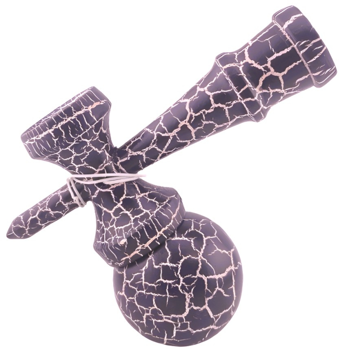 Kendama X Originala, Profesionala, Flippy, Kendama Cracked, din Lemn – 18 cm, Crack Mov/Alb [3]