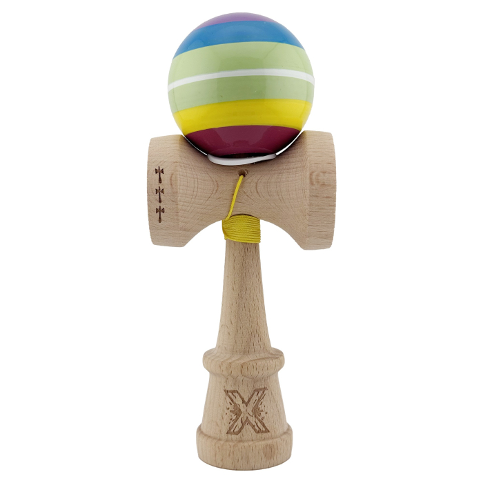 Kendama X Originala, Profesionala, Flippy, Legendary Spectrum, Cupe Mari KING SIZE V3, Super Sticky, Gaura in Baza, Rulment Metalic, din lemn 18 cm, Ata 55 cm, Multicolor [2]