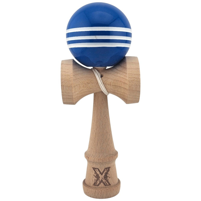 Kendama X Originala, Profesionala, Flippy, Original Super Sticky, din Lemn, 18 cm, Dark Blue/Alb [1]