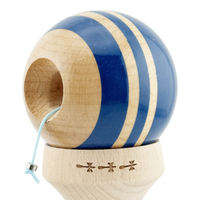 Kendama X Originala RAINBOW, Profesionala, Flippy, Cupe Mari KING SIZE V3, Super Sticky, Gaura in Baza, Rulment Metalic, din lemn 18 cm, Ata 55 cm, Albastru/Maro [6]