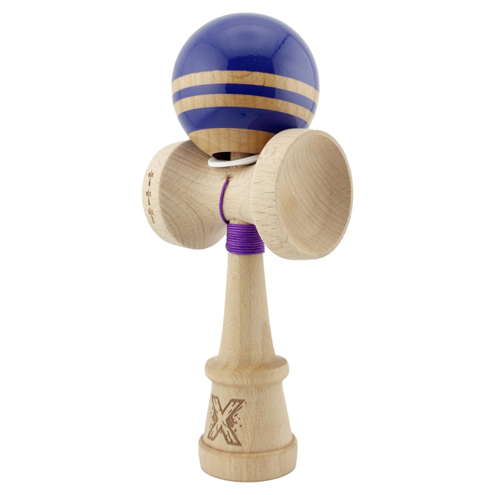 Kendama X Originala RAINBOW, Profesionala, Flippy, Cupe Mari KING SIZE V3, Super Sticky, Gaura in Baza, Rulment Metalic, din lemn 18 cm, Ata 55 cm, Violet/Maro [3]