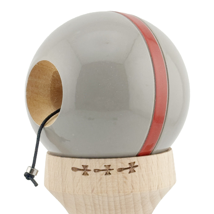 Kendama X Originala Silken, Profesionala, Flippy, Cupe Mari KING SIZE V3, Super Sticky, Gaura in Baza, Rulment Metalic, din lemn 18 cm, Ata 55 cm, Ice Gri [6]