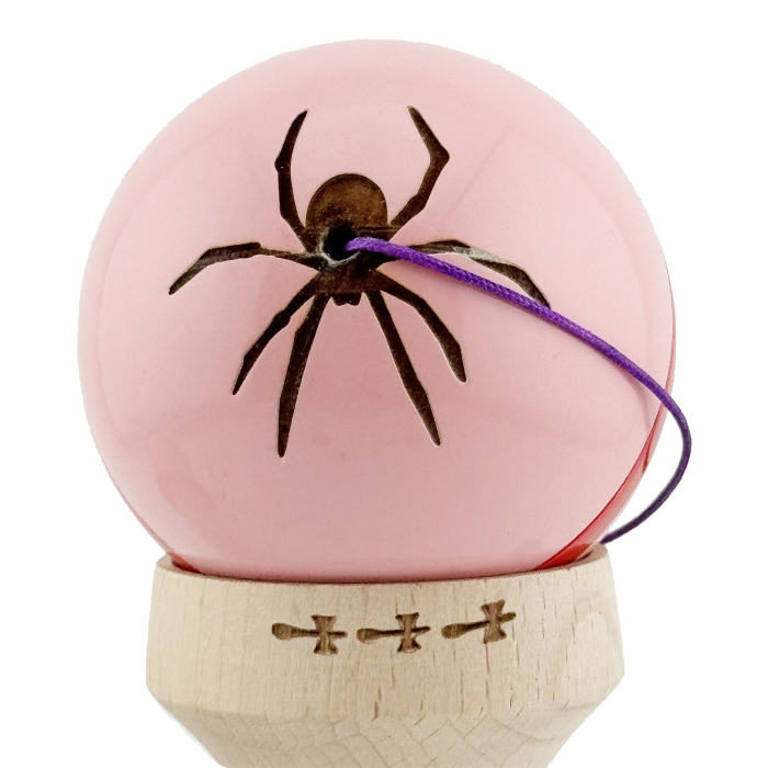 Kendama X Originala Silken, Profesionala, Flippy, Cupe Mari KING SIZE V3, Super Sticky, Gaura in Baza, Rulment Metalic, din lemn 18 cm, Ata 55 cm, Roz [9]