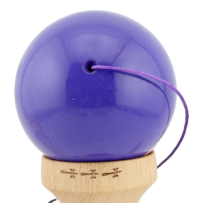 Kendama X Rainbow Originala, Profesionala, Flippy, Big Cups V2, Super Sticky cu Cupe Mari, Rulment Metalic, din lemn 18 cm, Ata 55 cm, Indigo/Maro [9]