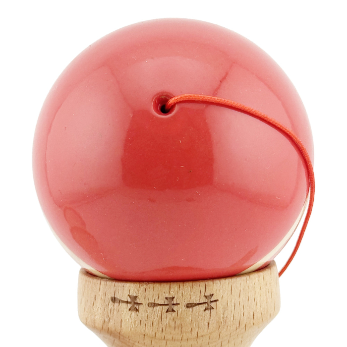 Kendama X Rainbow Originala, Profesionala, Flippy, Big Cups V2, Super Sticky cu Cupe Mari, Rulment Metalic, din lemn 18 cm, Ata 55 cm, Rosu/Maro [9]