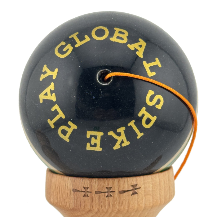 Kendama X ROYAL SPIKE Originala, Profesionala, Flippy, Big Cups V2, Super Sticky cu Cupe Mari, Rulment Metalic, din lemn 18 cm, Ata 55 cm, Negru/Verde Gold/Alb [9]