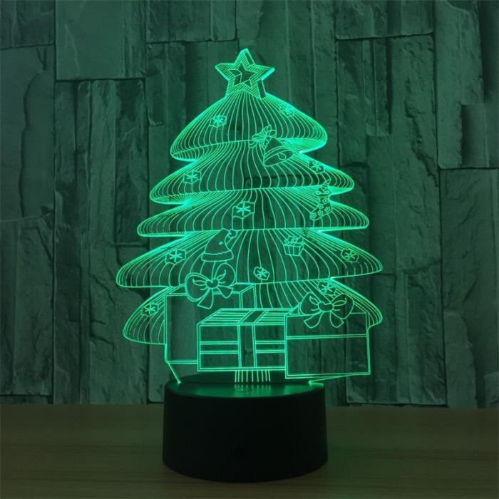 Lampa de Craciun 3D Model cu Baterii/USB Bradut Multicolor [7]