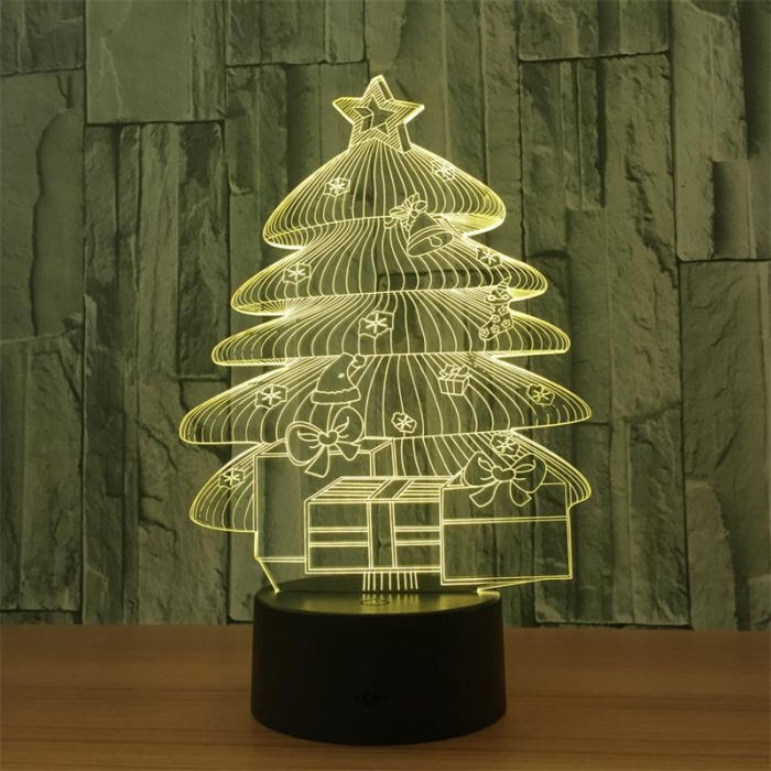 Lampa de Craciun 3D Model cu Baterii/USB Bradut Multicolor [4]