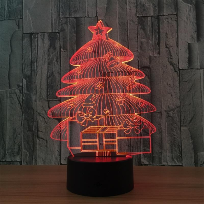 Lampa de Craciun 3D Model cu Baterii/USB Bradut Multicolor [6]