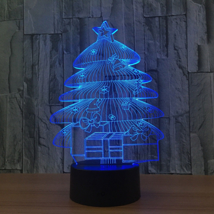 Lampa de Craciun 3D Model cu Baterii/USB Bradut Multicolor [3]