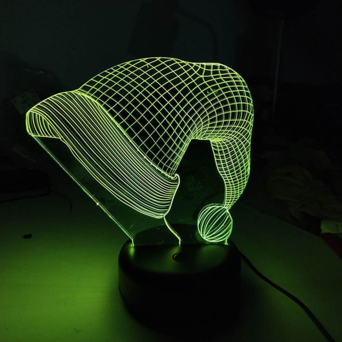 Lampa de Craciun cu Telecomanda si Baterii/USB 3D Model Caciula Mosului Multicolor [4]