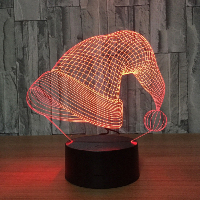 Lampa de Craciun cu Telecomanda si Baterii/USB 3D Model Caciula Mosului Multicolor [5]