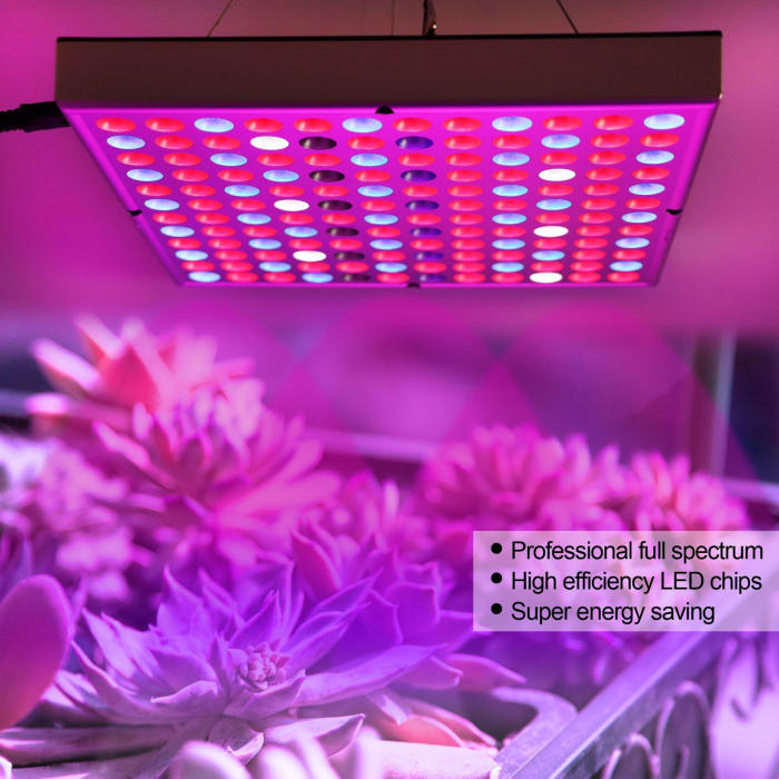 Lampa LED 45W Flippy, pentru cresterea plantelor in interior, 225 de leduri, 165 leduri rosii, 60 albastre, 30 x 30 cm, multicolor [5]