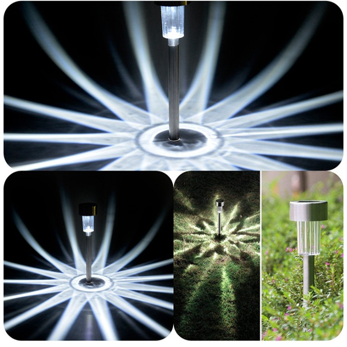 Lampa solara LED de Gradina, Flippy, Set 12 Bucati, Dispersor normal, putere 0.06W, Rezistenta IP 44, Lumina Alba Rece, 29 x 4.5 x 4.5 cm, Argintiu [10]