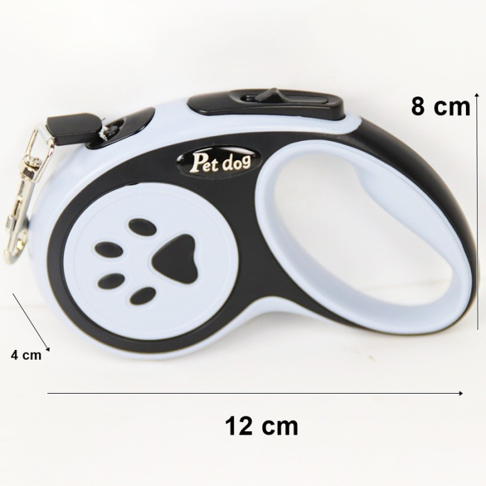 Lesa Automata Retractabila,  , pentru Caini, 3m, 20 kg, ABS, Negru/Bleu, 8x12x4 cm [4]
